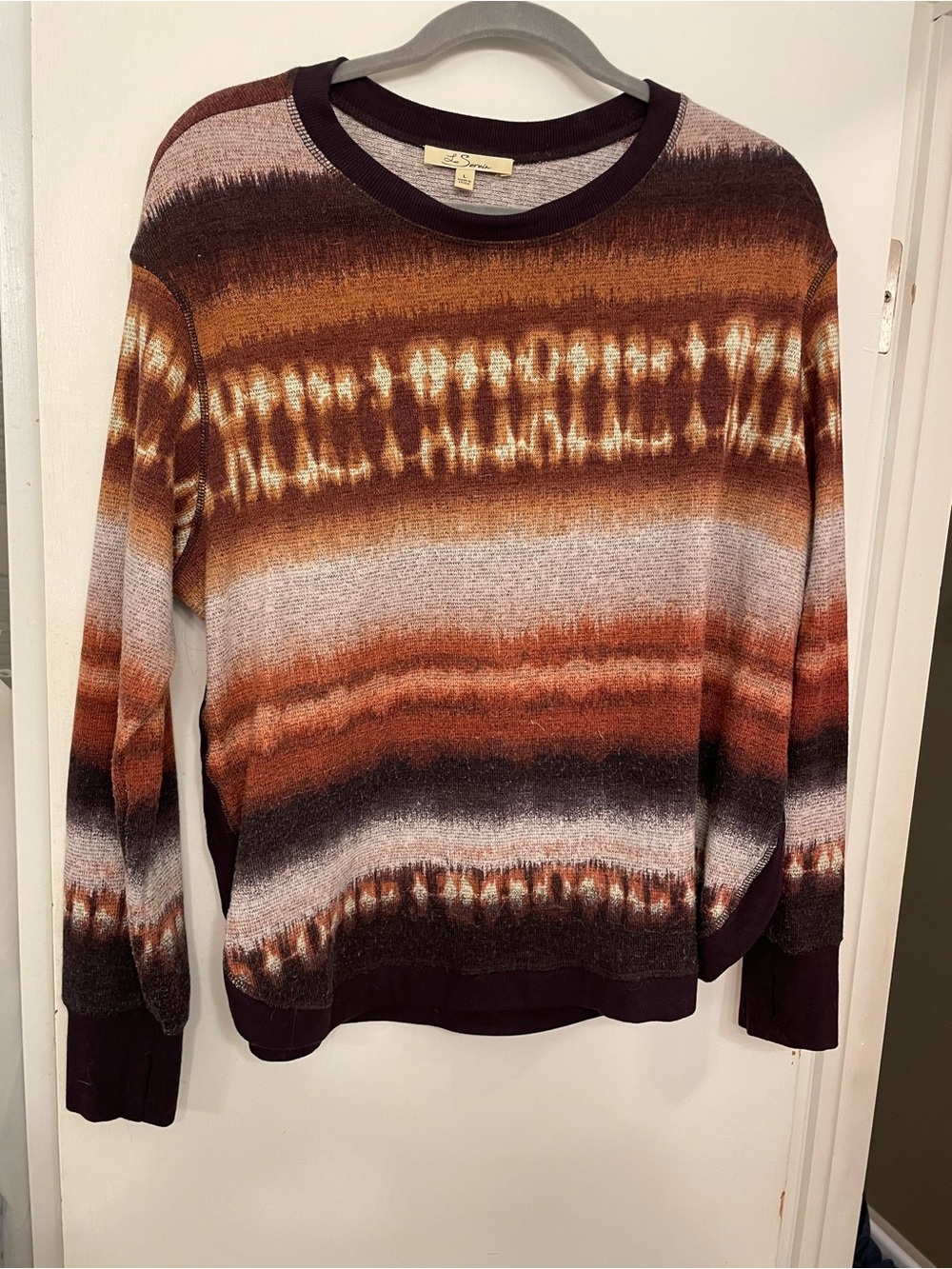 Fall Striped Crew Rosie Long Sleeve Knit Sweatshirt